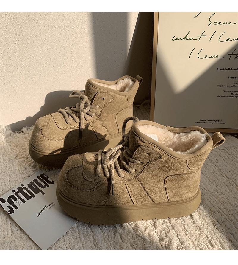 KP Platform Big Head Ugly Cute Snow Boots New Winter Velvet Short Tube Retro Ins Tide Big Cotton Shoes
