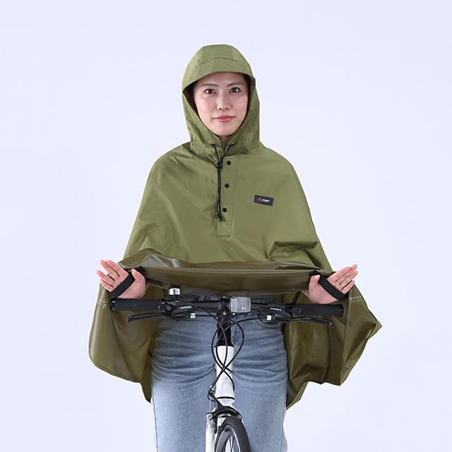 Rain Poncho That Keeps Your Knees Dry Khaki One Size [Kawazumi Seisakusho] KW-900KH