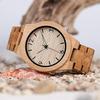 BOBO BIRD Men's Bamboo Wooden Watch Quartz Numeric Scale Lightweight Casual Sports Luminous Silver Hands Gift Box