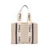 Used WOODY Medium Tote Tote Bag CHC22AS383I2691J Canvas Beige Black Used Women