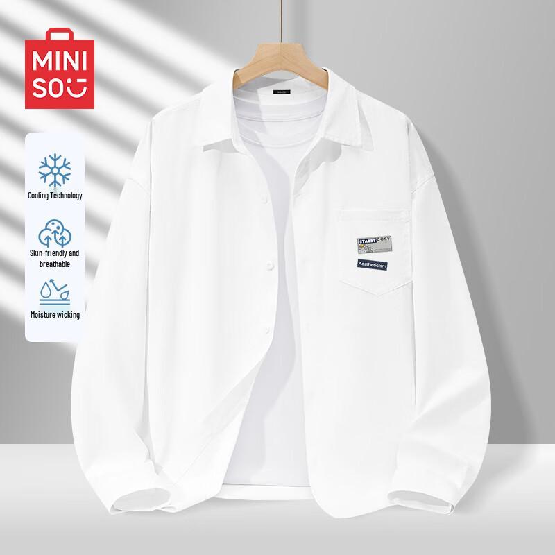 MINISO Men's Ice Silk Long Sleeve Polo Shirt