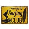 Vintage Surfing Beach Metal Sign  Waves Summer Wall Art Poster  Coastal Decor for Bar Porch Surfing Club  Retro Tin Sign for Hom