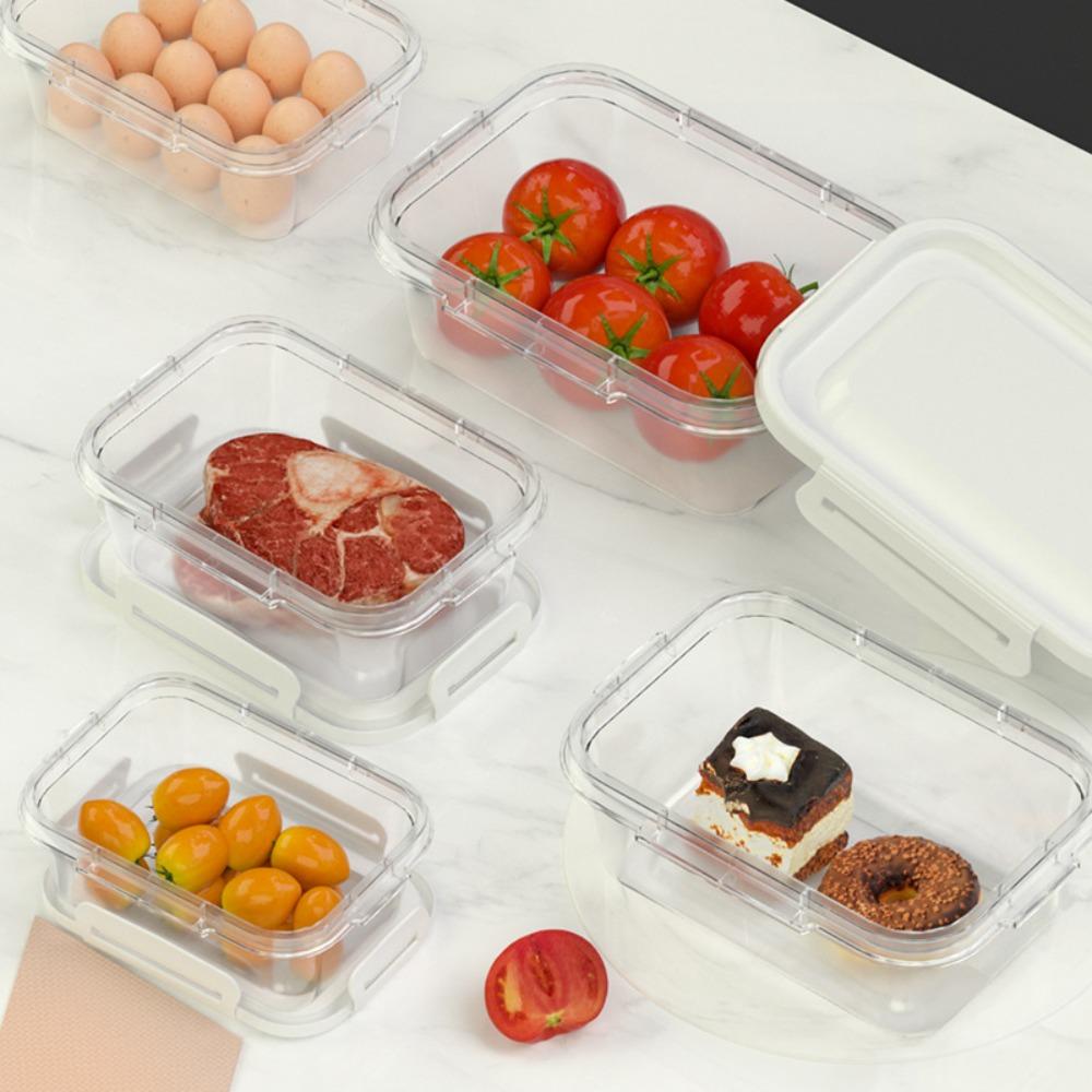 6pcs Prevent Odor Transfer Fresh-keeping Box Transaparent Food Container Refrigerator
