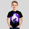 2023 Sommer Kinderkleidung 3D Wolf und Wagen bedrucktes Cartoon T-Shirt für Jungen Tier T-Shirt Jungen Mädchen Oberteile Tees Kinderkleidung