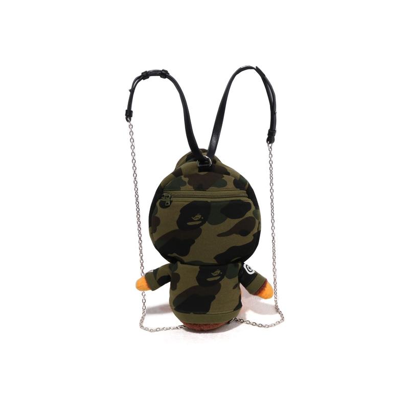 A Bathing Ape Camouflage Shark Hoodie Cartoon Baby Milo Plush Fabric Backpack Regular Women backpack Green 0ZXBGW006892P