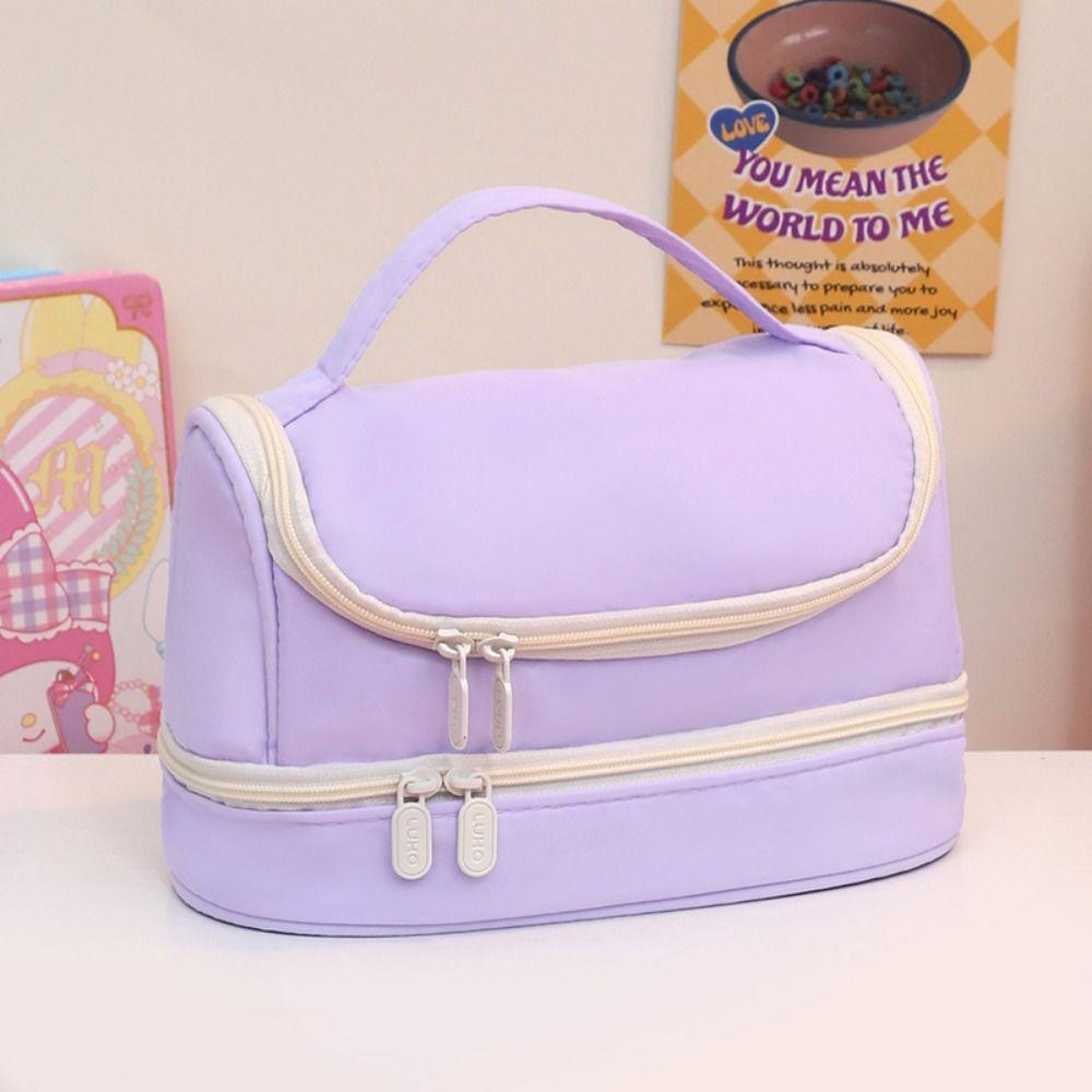 Non-woven Fabric Pencil Case Large Capacity Stationery Storage Pouch Handheld Pen Bag  School