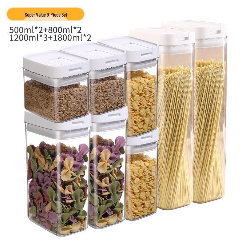 Rectangular Airtight Food-Grade Noodle Storage Jar for Kitchen