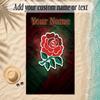 Beach TowelEngland Rugby Custom Name Text Personalized Soft Towel for Beach Pool Indoor Home Decor Gift