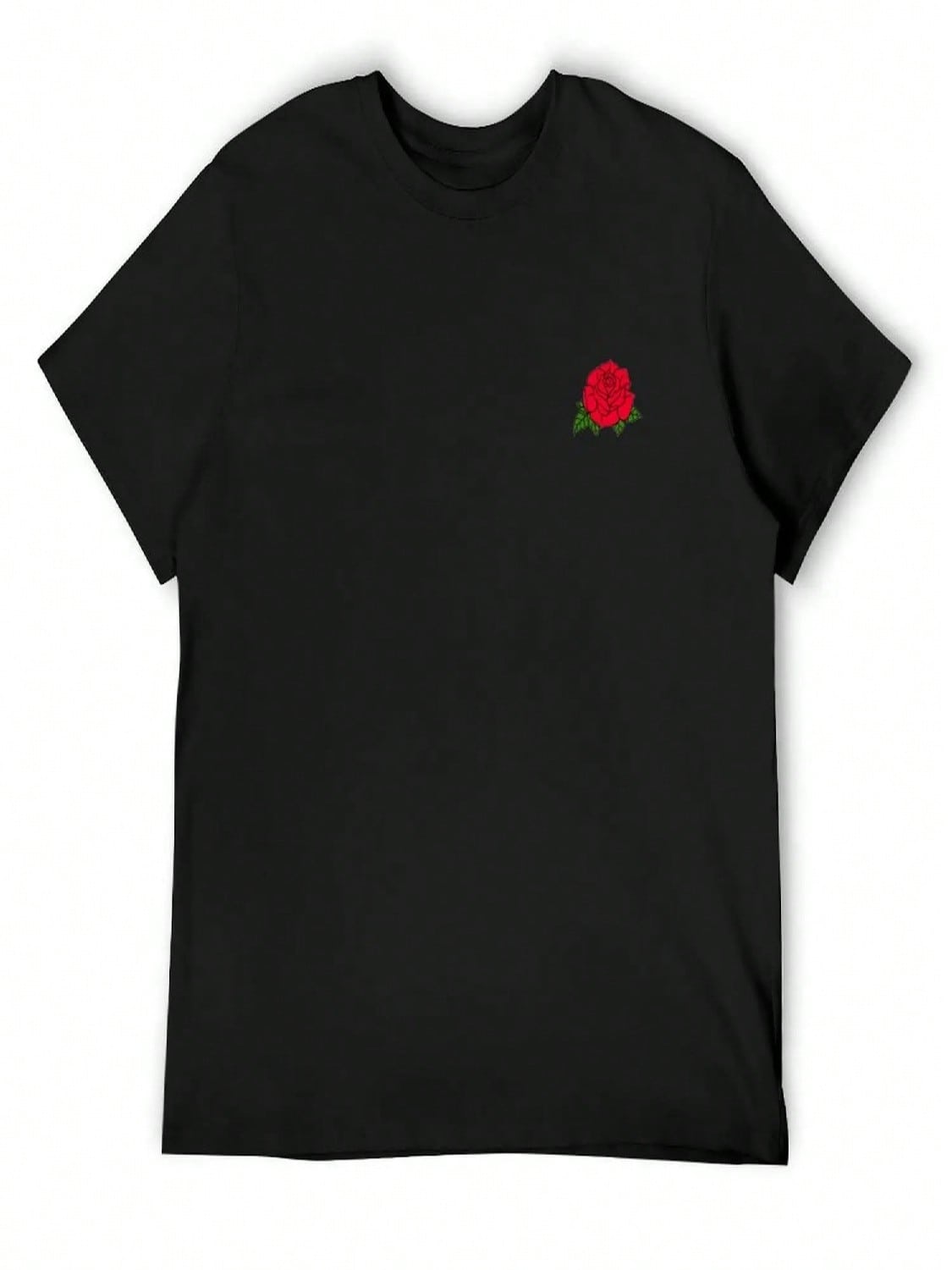 Red Rose Pocket Patch T-Shirt Rapper Graphic Tees Graphic Shirts Anime Shirt New Edition Compression Shirt unisex S разноцветный