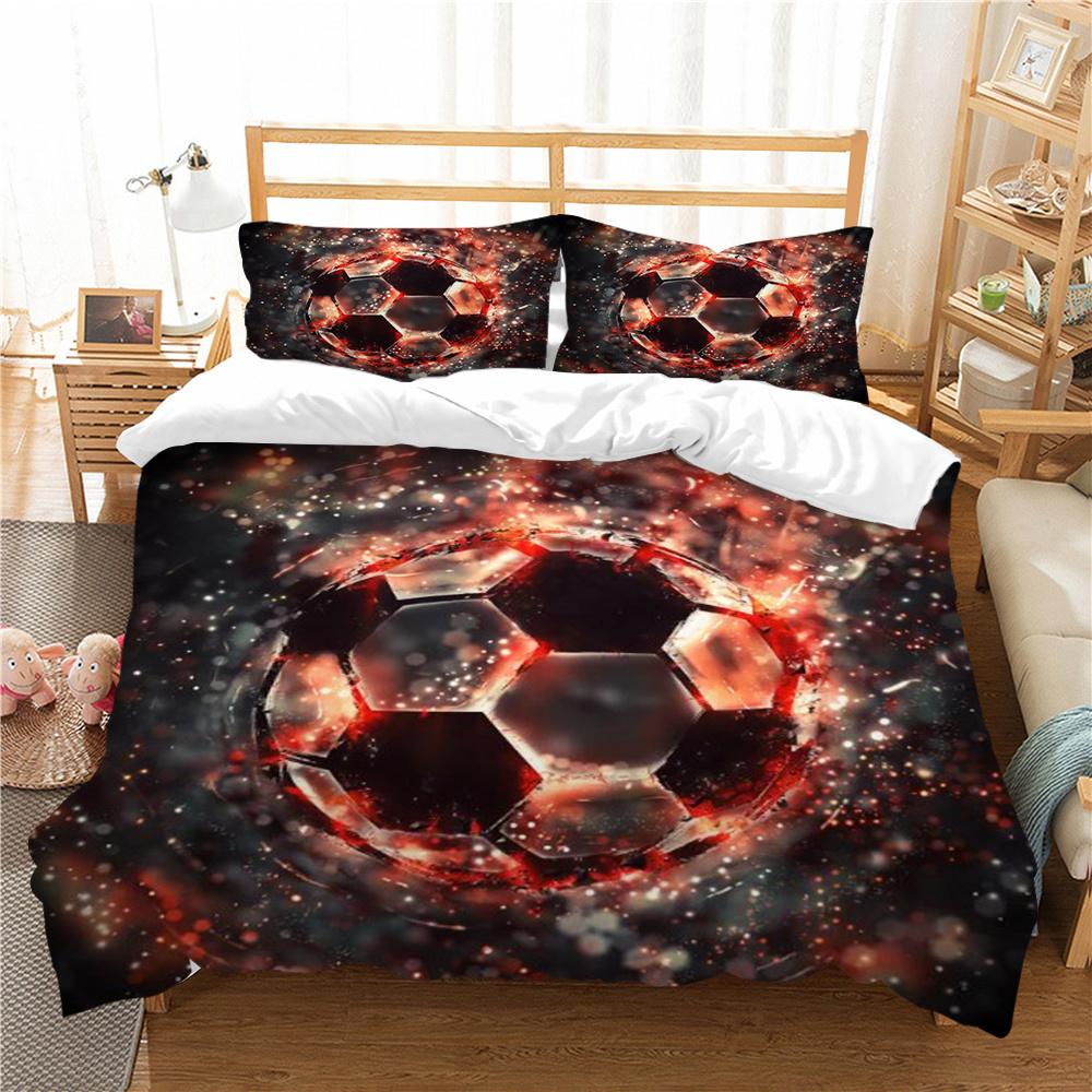 Hot Sell Football Bedding Cover Suit Scripes Unique Design Duvet Cover Set Soccer Bed Clothes Polyester Home Textiles Man Single Size Quilt Cover