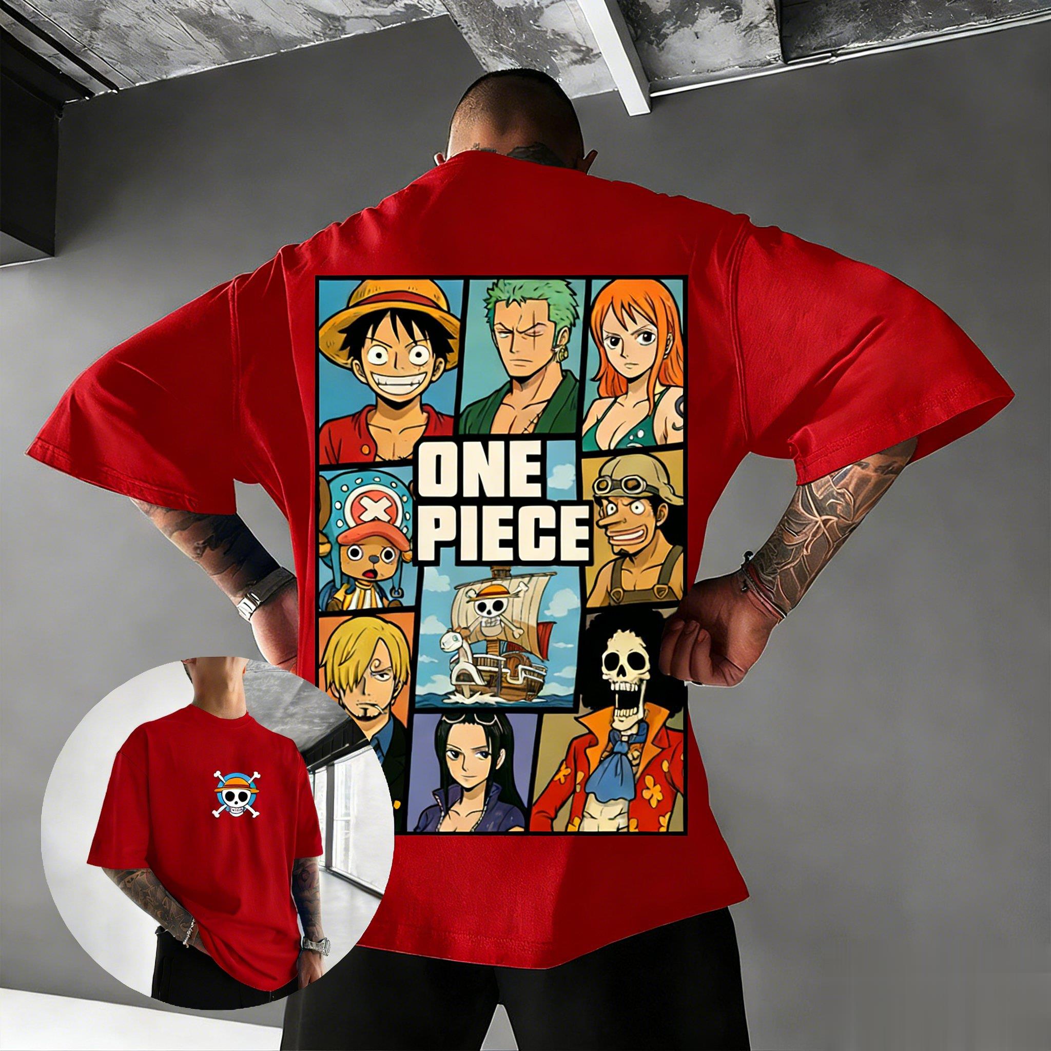 

Аниме Футболка One Piece Мужская Женская с Принтом Luffy Zoro Nami Хлопок Короткий Рукав Летняя 2026 Y2k Уличная Повседневная Графическая S