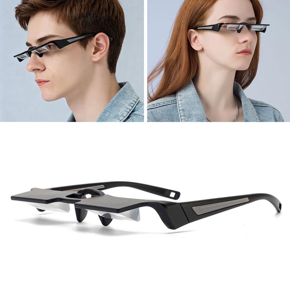 Prism Lazy Refractive Goggles Glasses Light-Weight 90° Horizontal Spectacles Reading Book Watching TV Lying Fishing Sunglasses