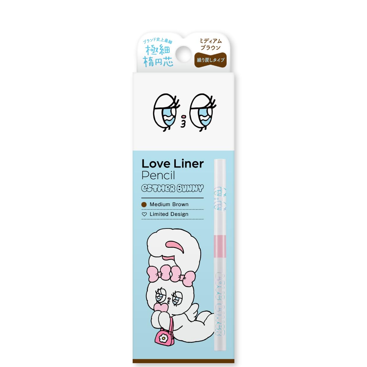 [Ограниченная серия] Love Liner Cream Fit Pencil R Ультратонкий Овальный Кончик Подводка для Глаз Дизайн Esther Bunny (Коричневый)