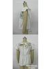 Women's Embroidered Lace-Up Square Neck Ruffle Top with Flutter Sleeves