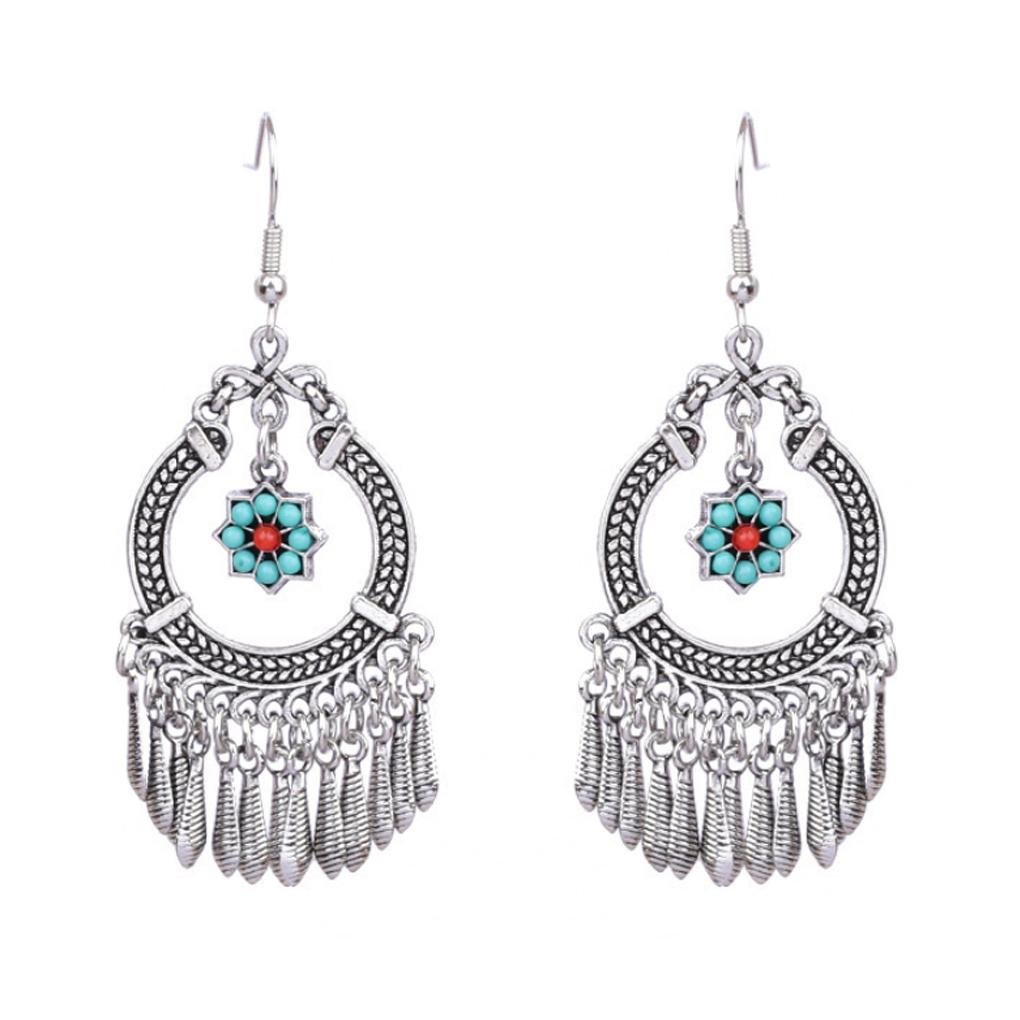 2pcs Ethnic Style Earring Beautiful Dress Decoration Vintage Fashion Accessory Women Pendant Ear Drop Hanging Decor