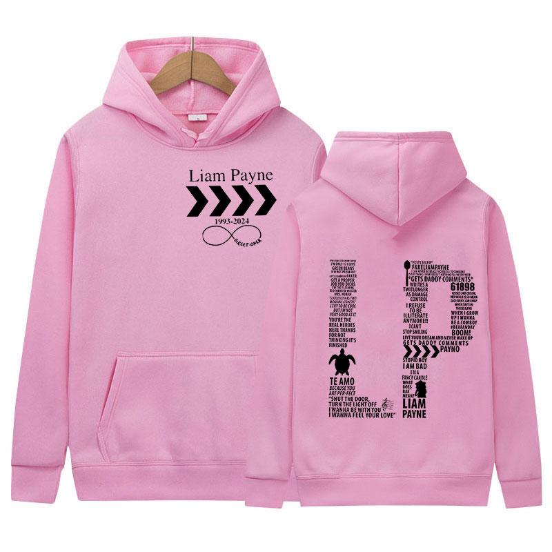 Liam Payne Marken-Buchstaben-Print Hoodie Herren Damen Lässig Herbst/Winter Mode Sweatshirt Retro Übergroßer Pullover Kapuzen-Streetwear