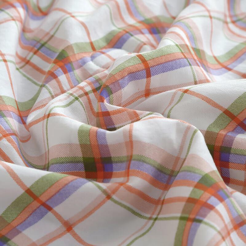 Muji-Style Breathable White Grid Summer Quilt
