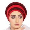 Glitter Pleated Turban Cap for Women Head Wraps Muslim Headscarf Hat Turbante Mujer African Headpiece