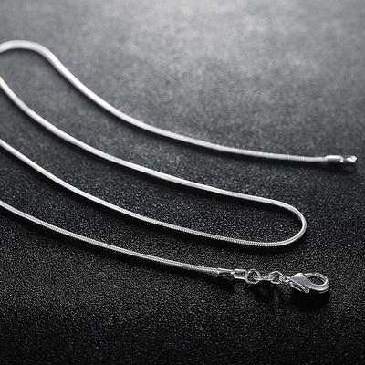 10PCS   Copper 1MM Snake Chain Necklace for Women 16-30inches Fine Jewelry Wedding Fashion Party  Pendant Gifts