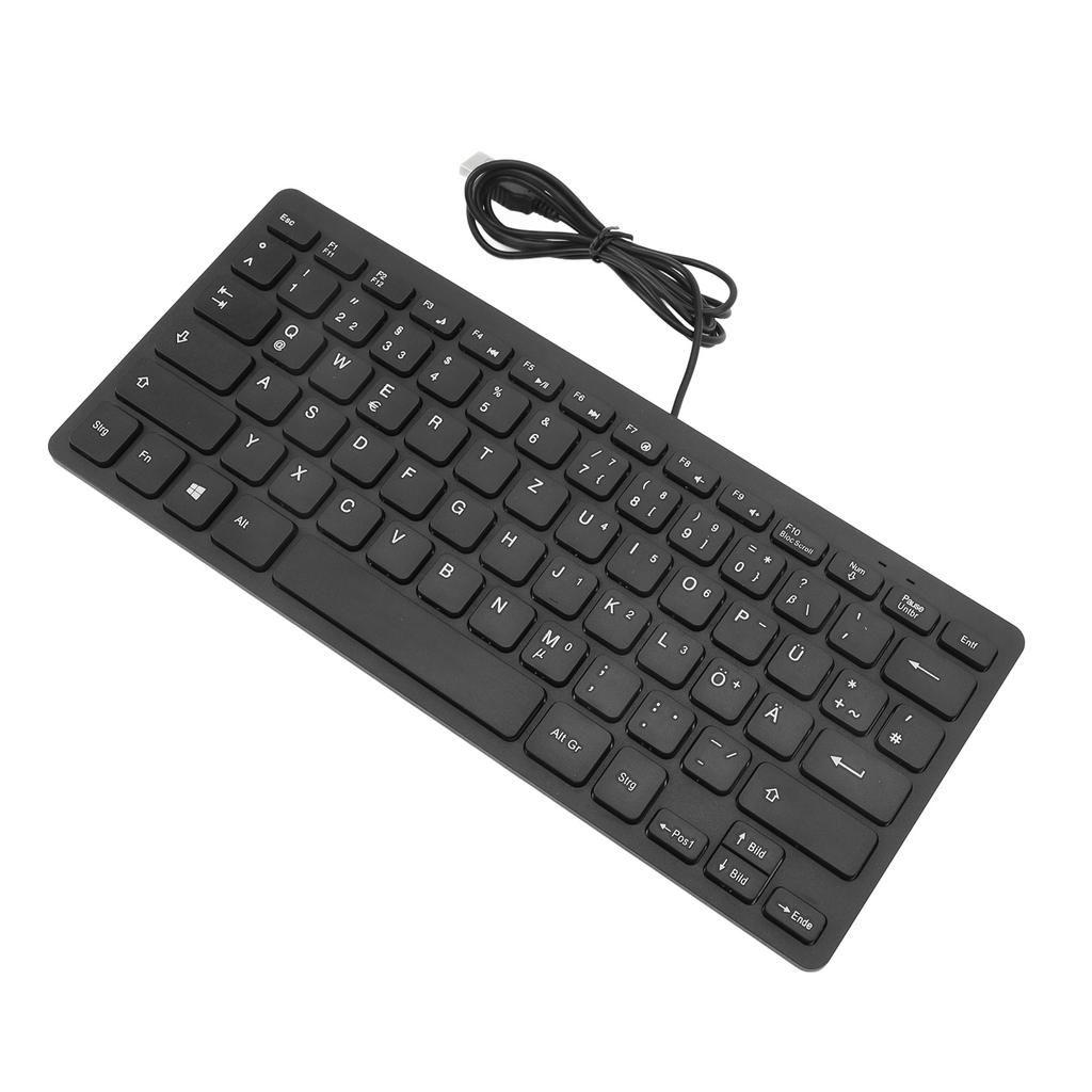 78 Keys Language Ultra Thin Keyboard Plug and Play Splash Proof USB Wired Compact Keyboard for English Bilingual Users
