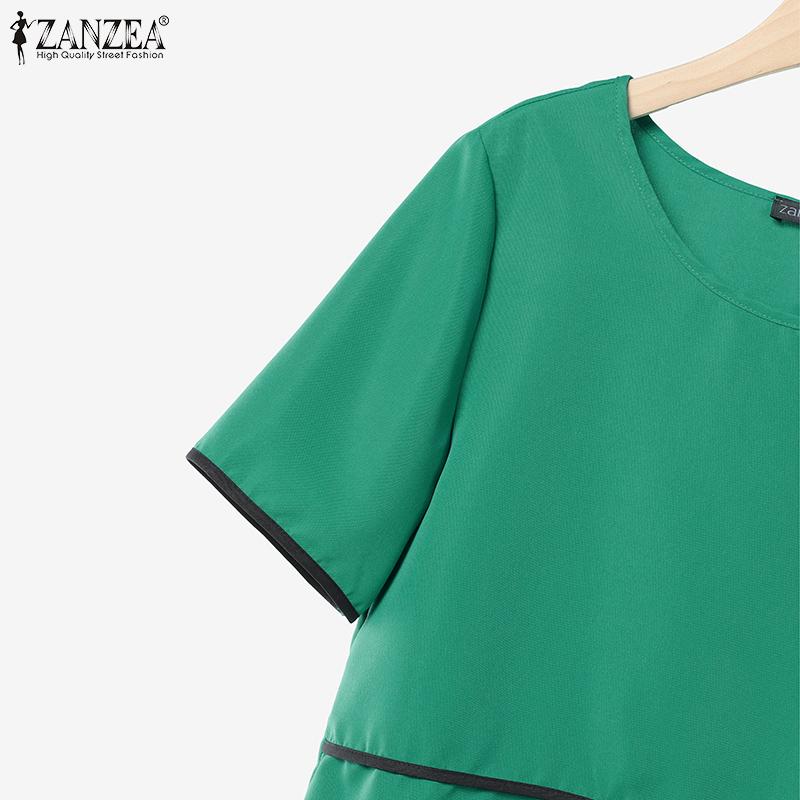 ZANZEA Women Short Sleeve Blouse and Pants Summer Two Piece Suit Sets