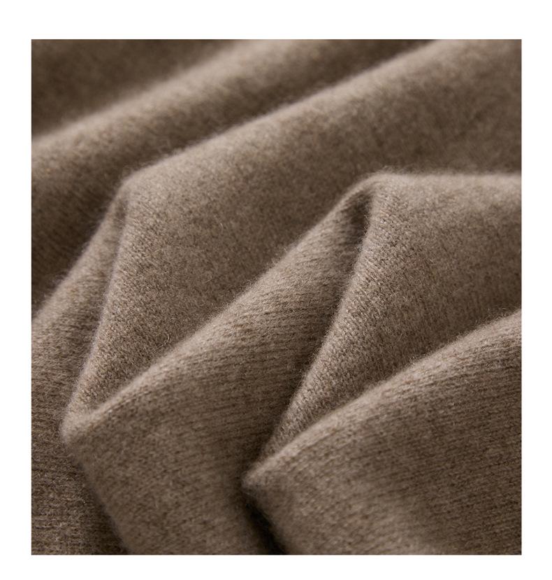 Roll-Edge Round Neck 100% Cashmere Women's Loose Knit Five-Sleeve Top - Autumn/Winter Collection