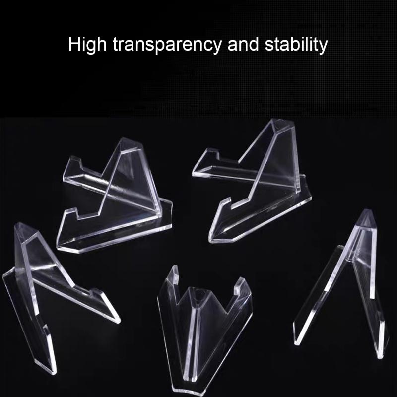 12PCS Mini Acrylic Display Stands Transparent Coin Display Easel For Home Shop Exhibitions