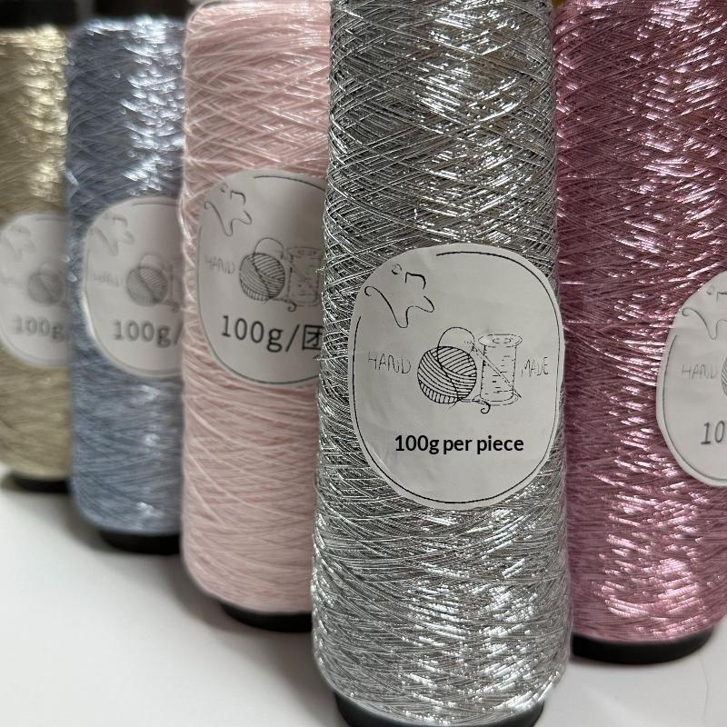 Filo Fine Multicolore Diam.0,8 Mm Fai da Te Colore Metallico Filato Ritorto all'Anima Uncinetto Seta Tessuto a Mano Cucito Accessori per Uncinetto
