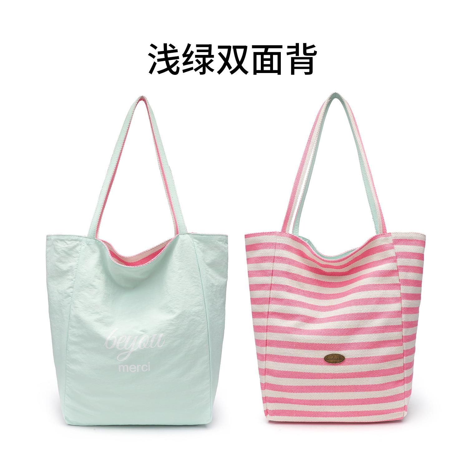 

Popular bag women s large capacity 2025 new spring and summer shoulder shopping bag leisure class commuter tote bag светло-зеленый