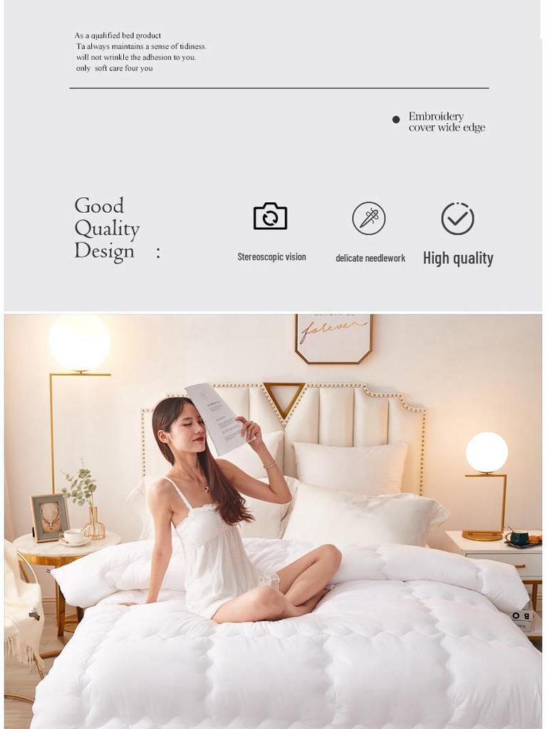 White Quilt Hotel Inn: All-Season Thick Quilt for Home & Hostel