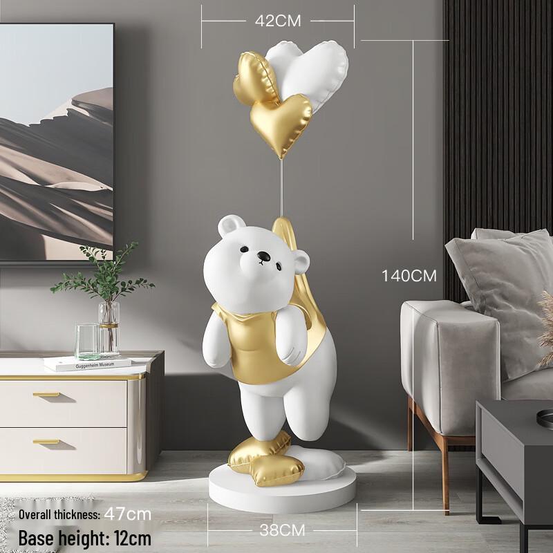 Vibrant Bear Floor Tray Statue