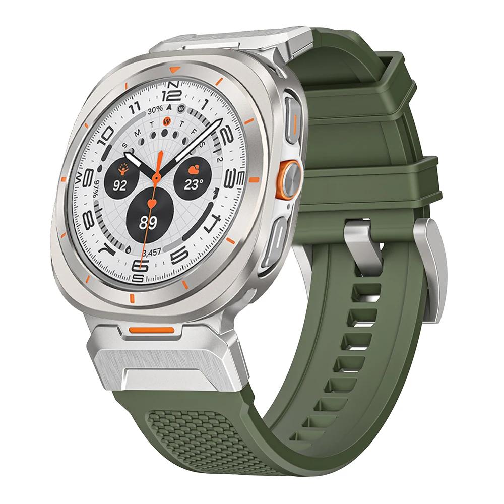 

Sport Silicone Bracelet+Case for Samsung Galaxy Watch Ultra 7 47mm Luxury Men Strap For GALAXY 47MM ULTRA Band Cover Accessories Galaxy Ultra 47mm