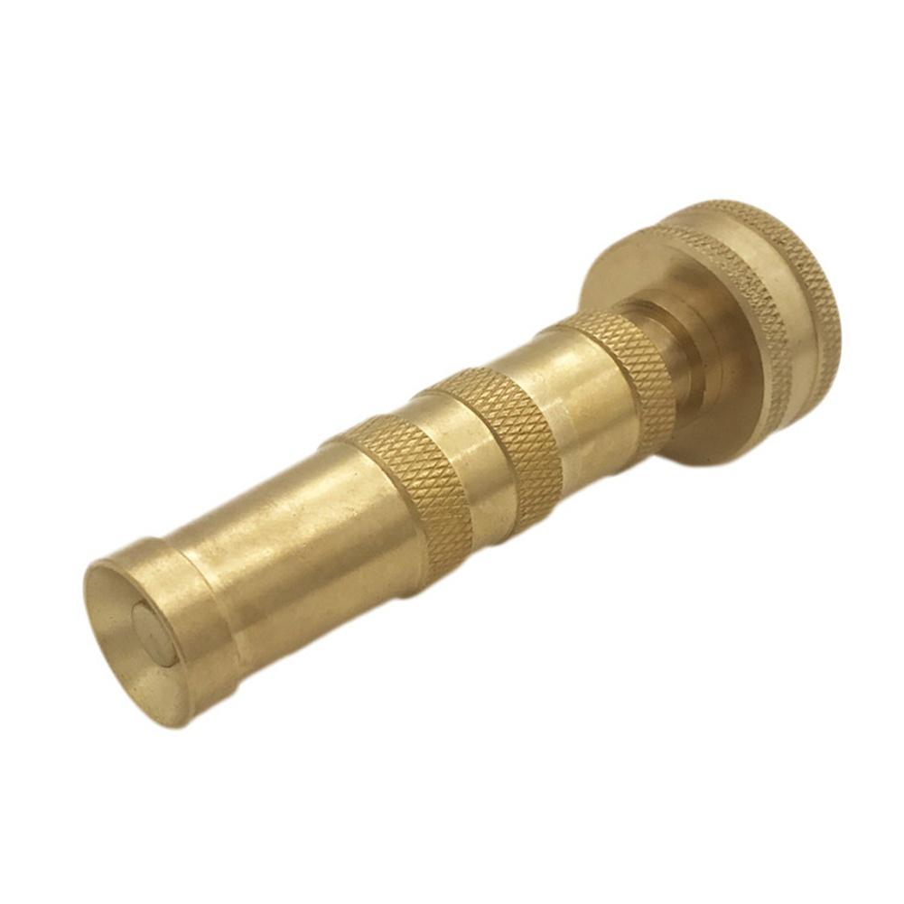 Solid Brass 4 Inch Garden Spray Nozzle with Adjustable Wring for Custom Water Flow Designed for Use with Standard Garden Hoses