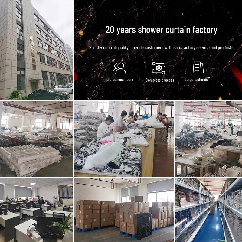 Solid Color Waterproof Polyester Shower Curtain for Hotels