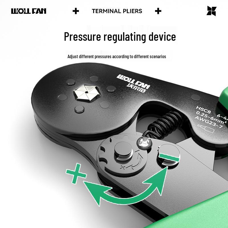 Needle-type Tube Terminal Crimping Pliers, Multi-functional Four-sided Cold Press for Electricians