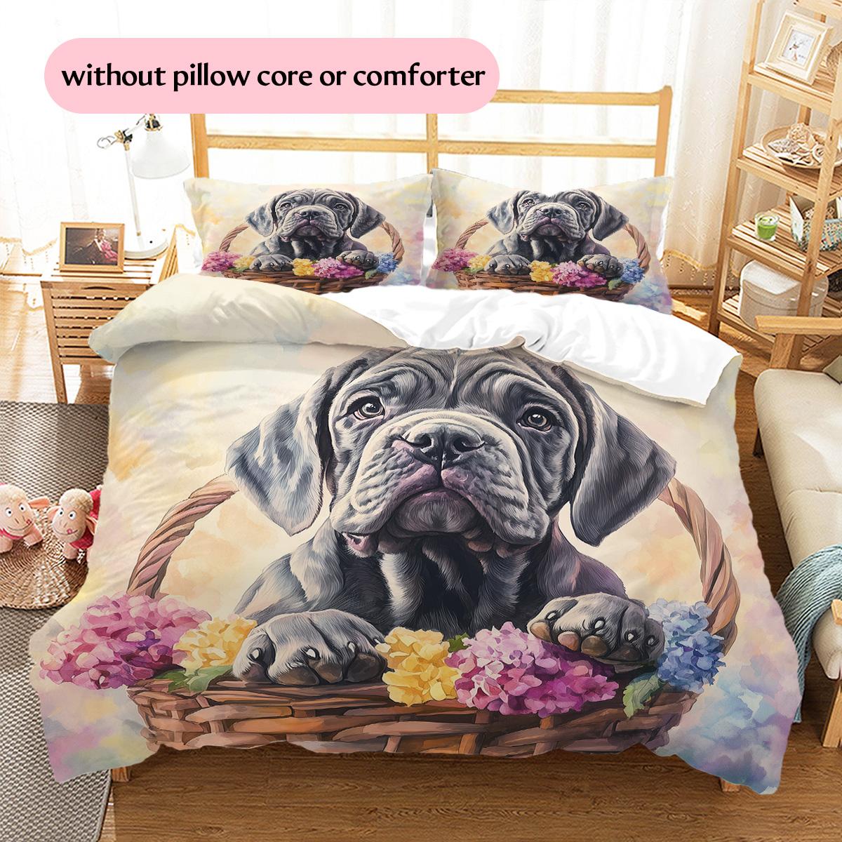 

Mastiff Pattern Bedding Quilt Set Home Decoration Gift (1 * duvet cover + 2 * pillowcase without core) 135x200cm