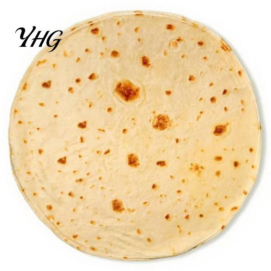 Funny Gift for Kids Round Food Blanket, Realistic Themed Throw 59 Inch Novelty Waffle Pizza Fun Blanket Movie Night Burrito Donut Wrap, Soft Cozy Home