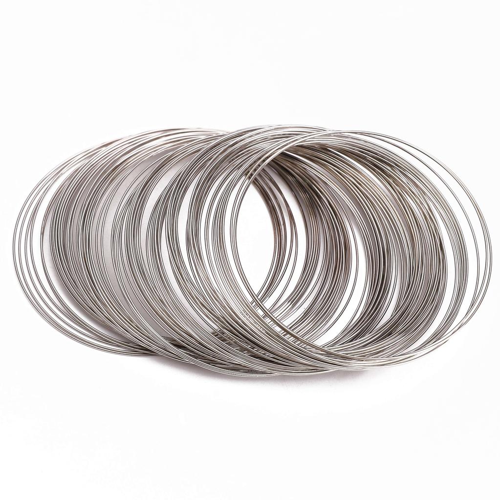 20-100 öglor 6 cm minnespärlståltråd pärltråd för gör-det-själv smyckestillbehör armbandstillverkning