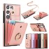 Custodia Borsa a Tracolla con Porta Carte per Samsung Galaxy S26 Ultra S25 FE S24 S23 Plus A07 A17 A26 A16 con Supporto ad Anello per Dita
