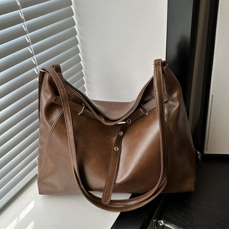 

Retro Large Capacity Women s Tote Bag Fashionable Casual Double Shoulder Backpack for Autumn Winter Arrival Trendy Handbags