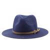 New look khaki fashion casual versatile big edge flat edge top hat travel beach sun protection Panama sun hat