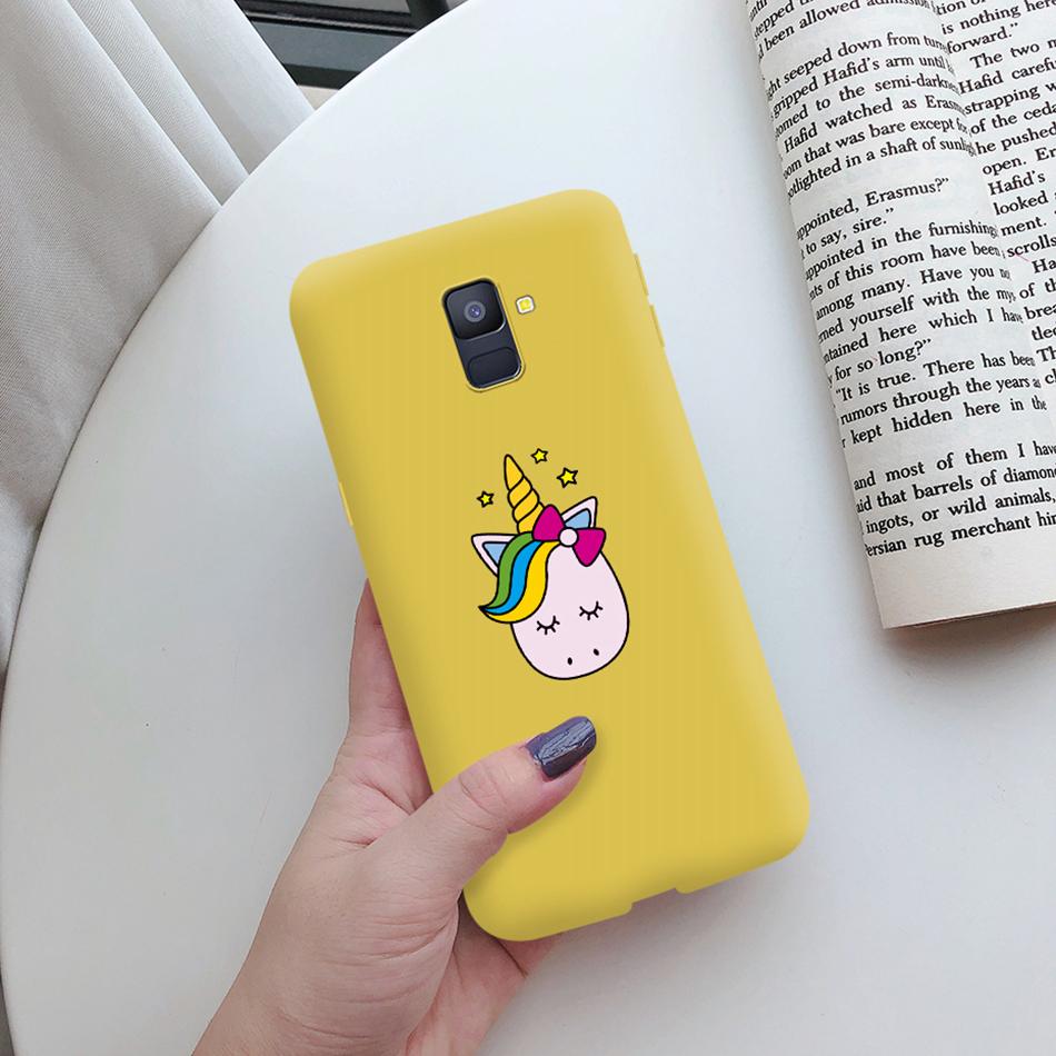Love Heart Case For Samsung A6 2018 Cover A600F Silicon Tpu Phone Case For Samsung Galaxy A 6 A6 Plus 2018 A605F Case Cat Cactus