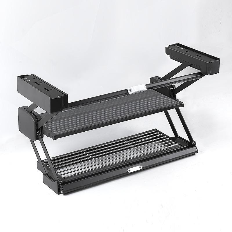 Kitchen Cabinet Lift Basket Storage Rack Condiment Dishes Pull-down Folding Kitchen Creative Home Organizer Holders Accessories