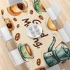 1pc Coffee Theme Tablecloth, Creating a Warm Morning Atmosphere, Polyester Printed Rectangular TableclothXY