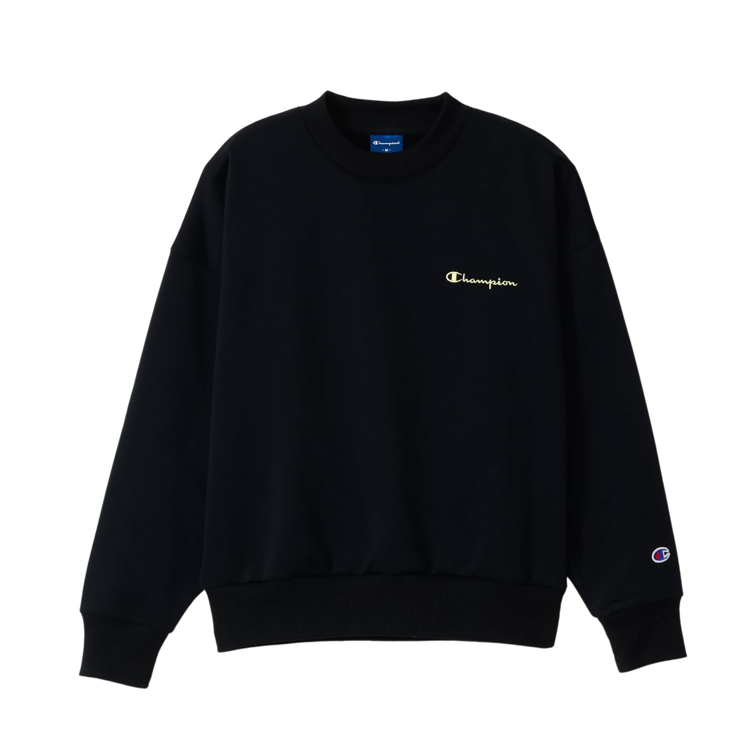 

Champion Long Sleeve Crew Neck Sweatshirt with Script CWSAS001 Women s Logo, Black, чёрный