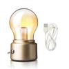 USB Rechargeable Bulb Lights Vintage Retro Gold Cordless Desk Lamp for New Year Holiday Home Study Room Decoration Night Lights