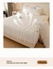 Princess Style Wool Lace Bed Skirt Cover - Non-Slip All-Season Thickened Mattress Protector for Single Beds