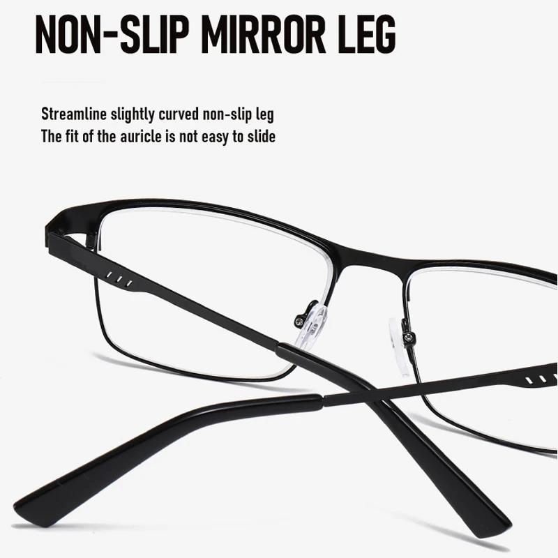 Retro Classic Metal Frame Reading Glasses Men Square Anti Blue Light Eyewear Luxury Brand Hyperopic Eyeglasses Diopter
