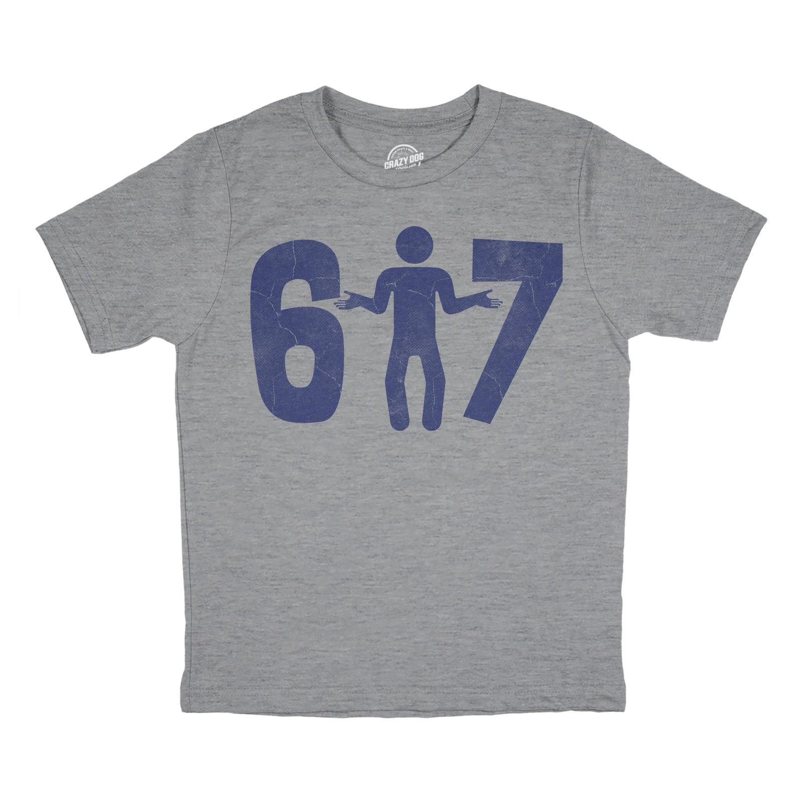Youth Funny T Shirts 6 7 Stick Figure Sarcastic Meme Graphic Novelty Tee S разноцветный