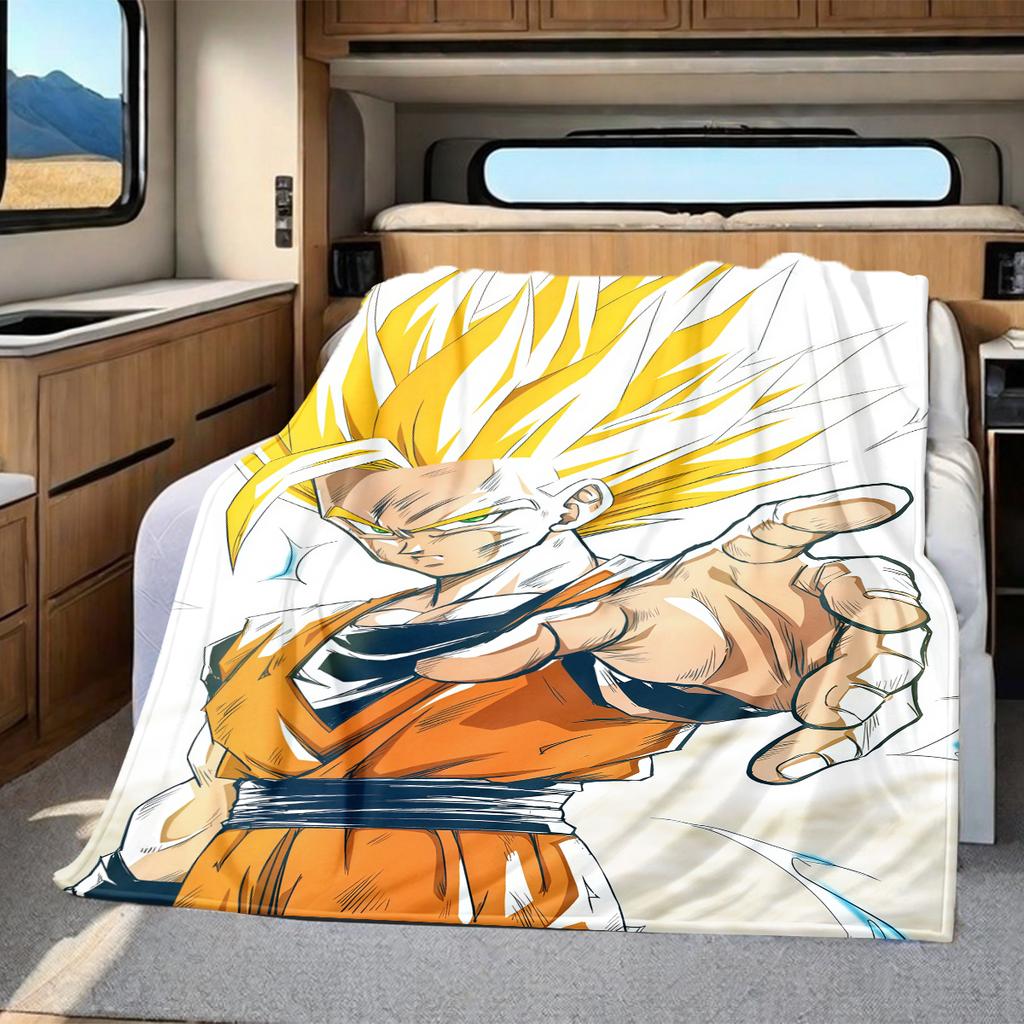 1 Stück Vegito Aufdruck Flanelldecke, Hohe Qualität für alle Jahreszeiten, Heimdekoration, Wärme und Komfort, Perfekt für Weihnachtsgeschenke